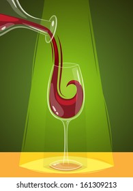 Glass of wine. Vector illustration. 
