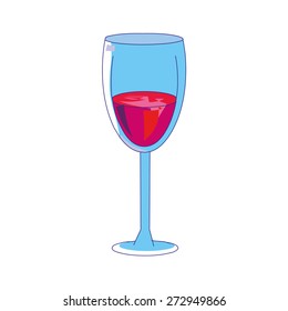 A glass of wine vector illustration