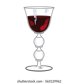 Glass of wine. Vector illustration