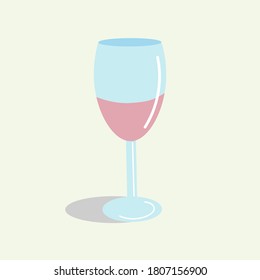 Glass of wine. Glass with wine vector illustration in a flat style. Element for menu design, printing, and posters