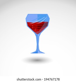 Glass Of Wine vector illustration isolated background
