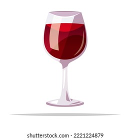 Glass of wine vector isolated illustration