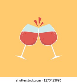 glass wine vector. symbol. logo design.