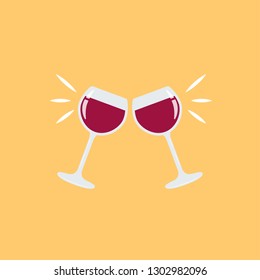 glass wine vector. symbol. logo design.