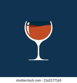 Glasweinvektor. Symbol. Logo-Design. Weinlogo.