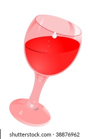  The Glass with wine. A vector. Without mesh.