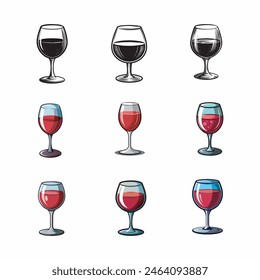 a glass of wine, white background. a vector illustration.