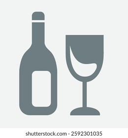 Glass wins icon, victory, celebration, cheers, toast, success, achievement symbol.