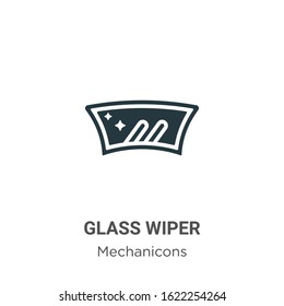 Glass wiper glyph icon vector on white background. Flat vector glass wiper icon symbol sign from modern mechanicons collection for mobile concept and web apps design.
