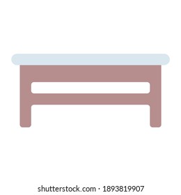 glass wooden table using soft color and flat style