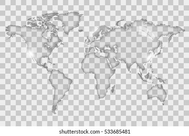 Ilustración del mapa mundial del vidrio