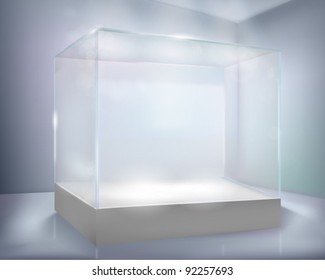 Glass-case. Vector illustration.