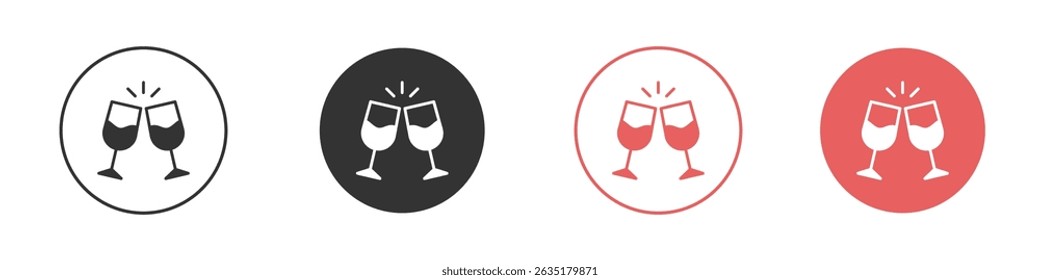 Glass-cheers icon vector design template simple and clean style