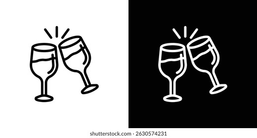 Glass-cheers icon vector for web, computer and mobile apps