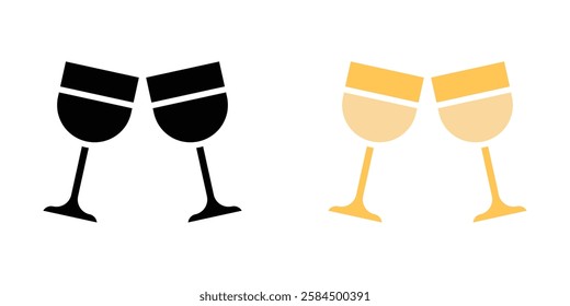 Glass-cheers icons pack in black and colored version