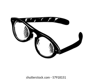 Glasses 1 - Retro Clip Art