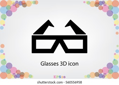 Glasses 3D icon vector. 