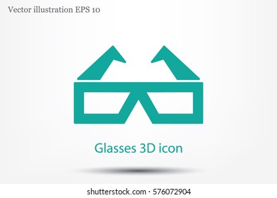 Glasses 3D icon vector 