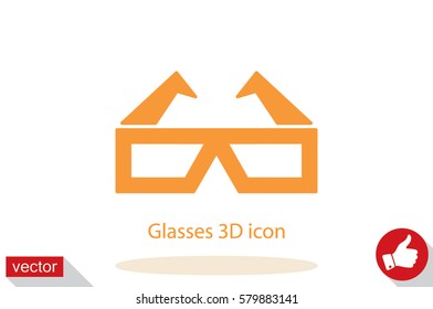 Glasses 3D icon vector.