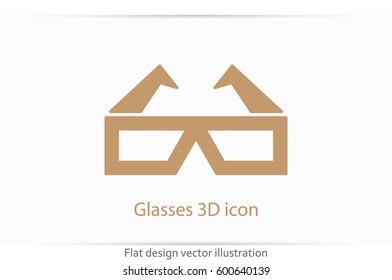 Glasses 3D icon vector.