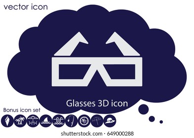 Glasses 3D icon vector.