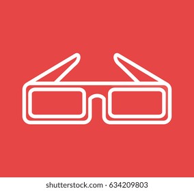 glasses 3d isolated icon