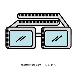 glasses 3d  isolated icon design, vector illustration  graphic 