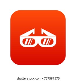 Glasses for 3D movie icon digital red for any design isolated on white vector illustration