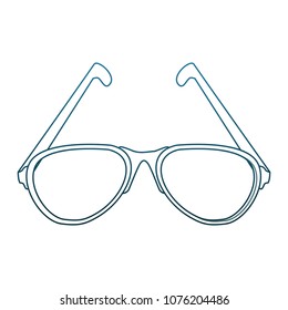 Glasses accesory isolated on blue lines