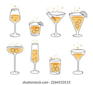 mimosa cocktail glass drink color icon vector illustration