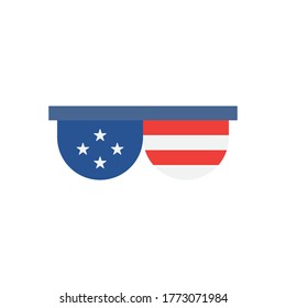 Glasses America's flag vector icon illustration