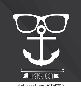 Glasses and anchor, Hipster icons, vector illustration, eps 10