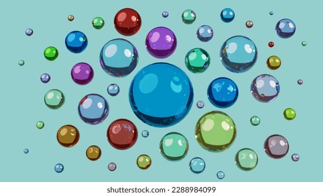 glasses balls bubbles liquid light