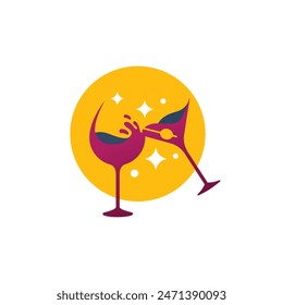 glasses bar logo vector symbol