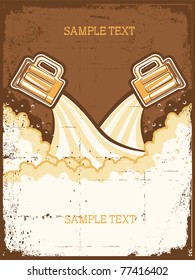 Glasses of beer. Beer background.Vector grunge Illustration for text