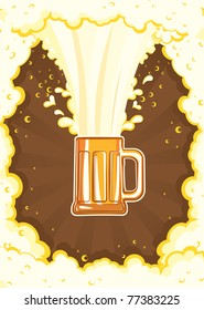 Glasses of beer.Vector color symbol of Illustration for design