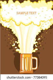 Glasses of beer.Vector color symbol of Illustration for design