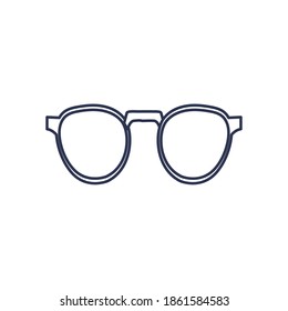 glasses with big lens, line style on white background vector illustration design