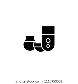 Glasses black icon concept. Glasses flat  vector symbol, sign, illustration.
