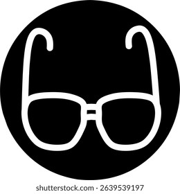 glasses black icon illustration. Editable stroke	