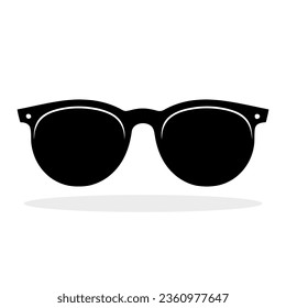 Glasses black icon. Black sunglasses silhouette isolated. Vector illustration.