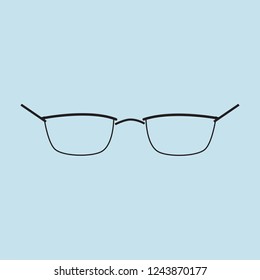 Glasses in black. Glasses icon vector, eyeglasses symbol