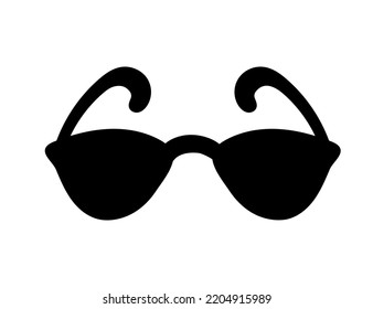 Silueta monocroma negra de gafas, icono o pictograma. Forma vectorial aislada en estilo doodle moderno.