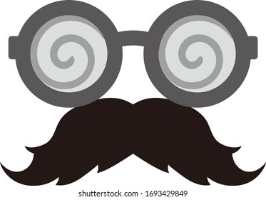 
Glasses and black mustache  isolated vector illustration.
