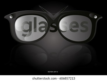  glasses black on white background