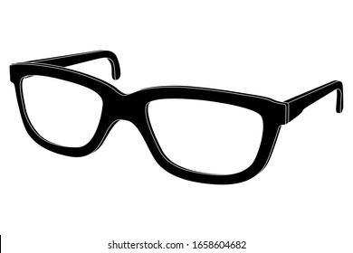 Gafas. Icono de contorno negro.Ilustración de vectores aislada en fondo blanco