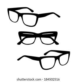 glasses in black rim - vector