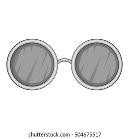 Glasses with black round lenses icon. Cartoon illustration of glasses vector icon for web design