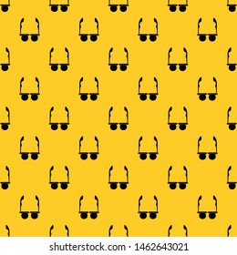 Glasses with black round lenses pattern seamless vector repeat geometric yellow for any design