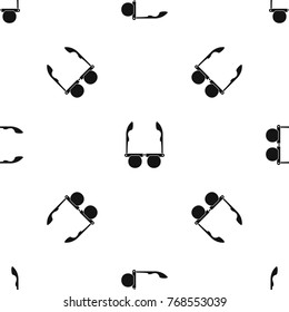 Glasses with black round lenses pattern repeat seamless in black color for any design. Vector geometric illustration